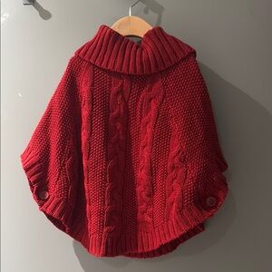 Carter's Red Cable Knit Poncho